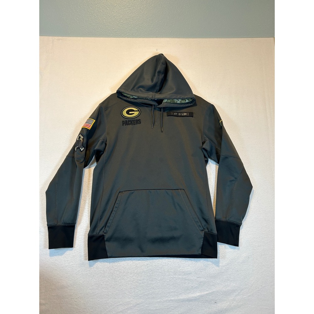 Nike NFL Green Bay Packers Salute to Service Therma-FIT Hoodie Mens Medium Grey